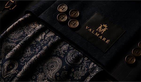 Bespoke tailoring details close up